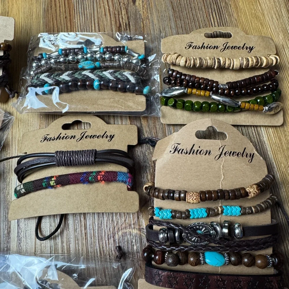 HUGE LOT Fashion Bohemian Western Turqouise Hippie Bracelet Stack Sets Men Women